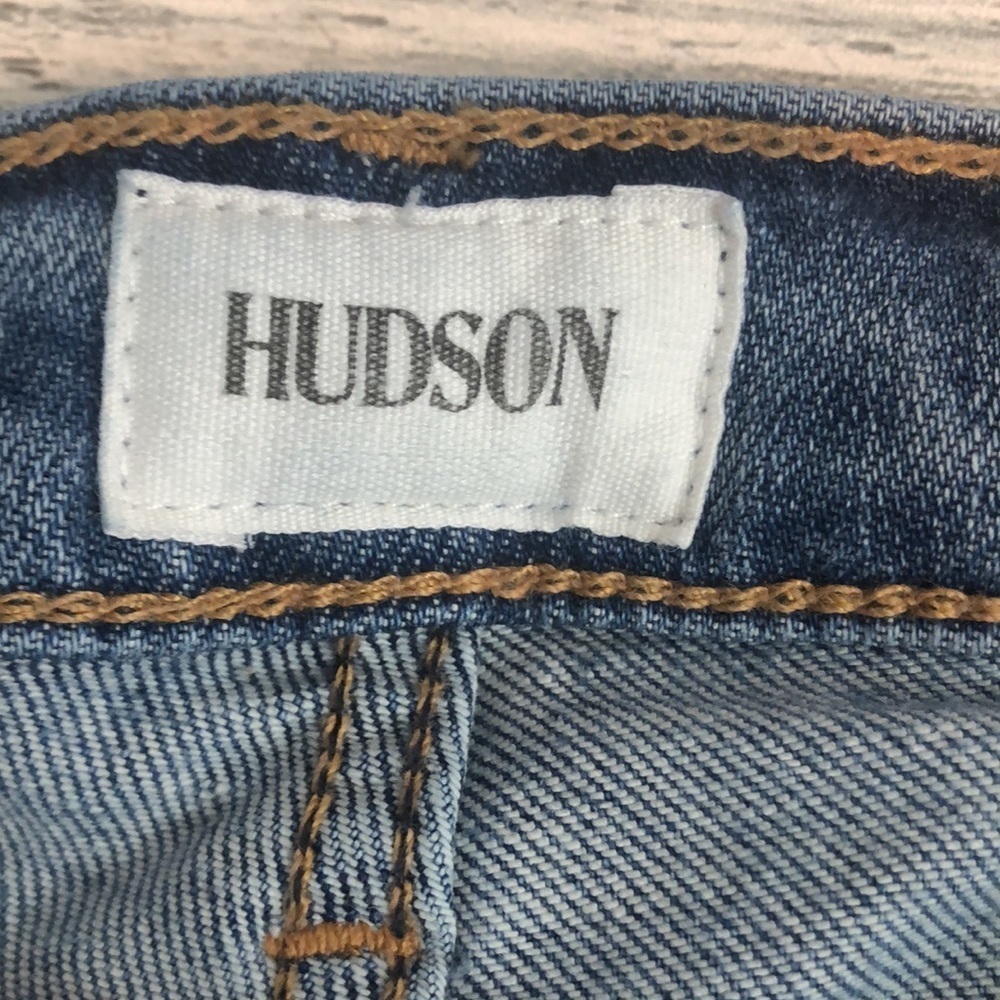 Hudson Nico Midrise Ankle Raw Hem Distressed Super Skinny 27 - Picture 4 of 13